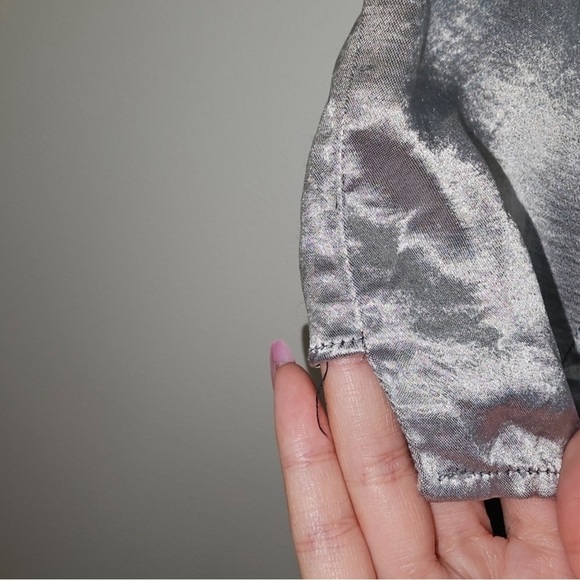Joule Energy Vintage Tie Waist Sleeveless Blouse S Metallic Silver - Picture 9 of 9